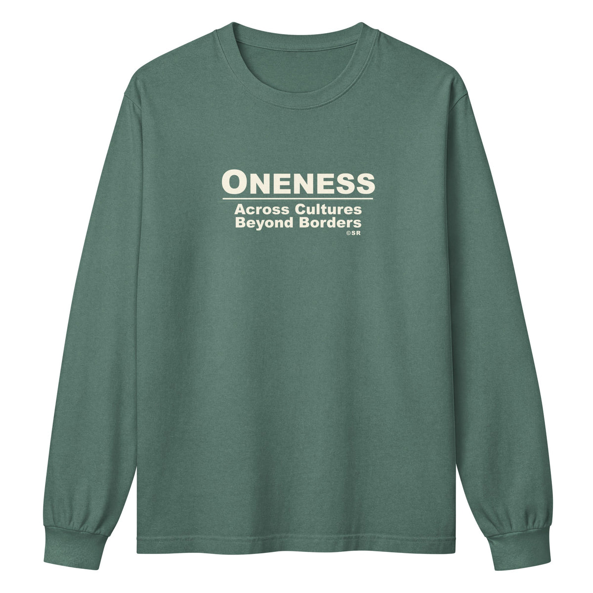 Oneness • Beyond Borders • Unisex Heavyweight Long Sleeve T-Shirt - Oneness Perfume