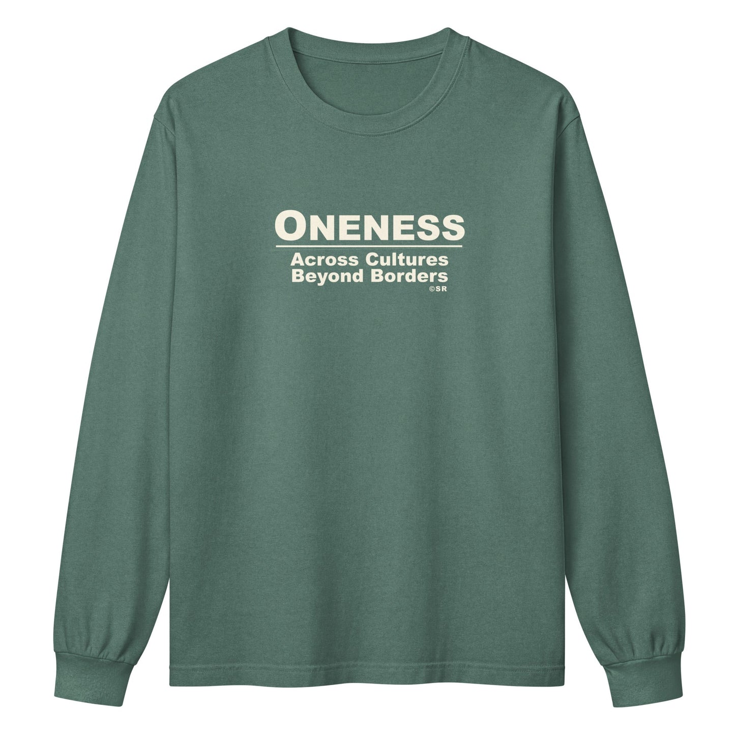 Oneness • Beyond Borders • Unisex Heavyweight Long Sleeve T-Shirt - Oneness Perfume