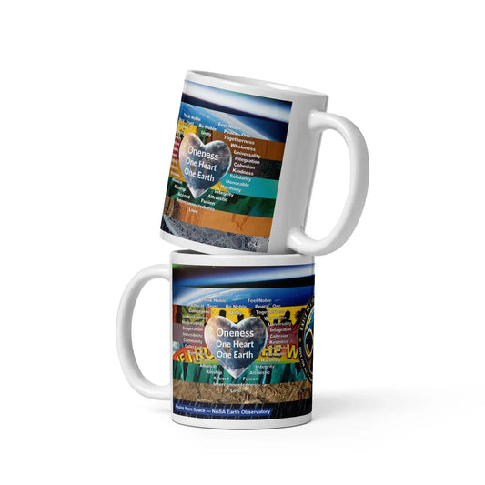Oneness Earth Mug | Unity Coffee Cup with Global Message - Oneness Perfume