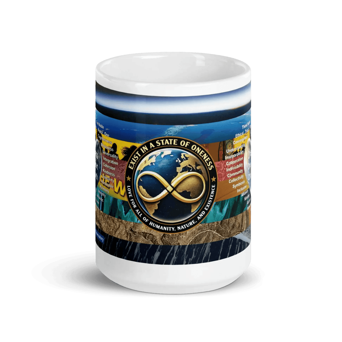 Oneness Earth Mug | Unity Coffee Cup with Global Message - Oneness Perfume